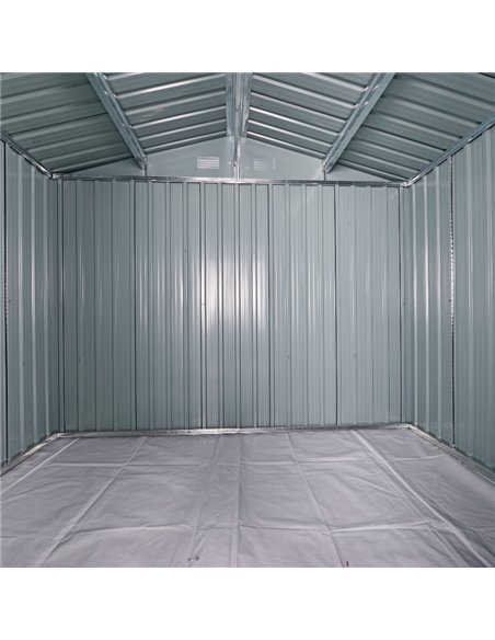 Outsunny 8 x 6ft Galvanised Steel Shed, with Double Door - Light Grey - pic 181019 | FastDaddyshop