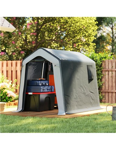 Outsunny 1.8 x 2.4m Garden Storage Shed Tent, Waterproof Portable Shed Shelter for Motorbike, Garden Tools, Bike Storage