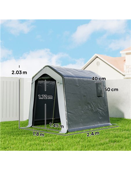 Outsunny 1.8 x 2.4m Garden Storage Shed Tent, Waterproof Portable Shed Shelter for Motorbike, Garden Tools, Bike Storage - pic 181024 | FastDaddyshop