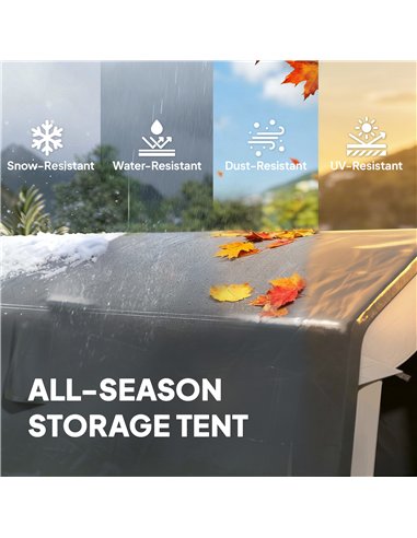 Outsunny 1.8 x 2.4m Garden Storage Shed Tent, Waterproof Portable Shed Shelter for Motorbike, Garden Tools, Bike Storage