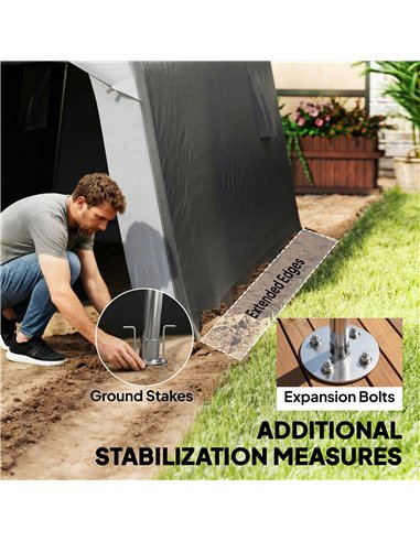 Outsunny 1.8 x 2.4m Garden Storage Shed Tent, Waterproof Portable Shed Shelter for Motorbike, Garden Tools, Bike Storage