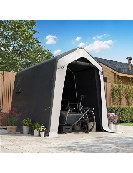 Outsunny 1.8 x 2.4m Garden Storage Shed Tent, Waterproof Portable Shed Shelter for Motorbike, Garden Tools, Bike Storage - pic 181029 | FastDaddyshop