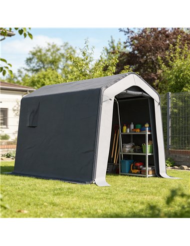 Outsunny 1.8 x 2.4m Garden Storage Shed Tent, Waterproof Portable Shed Shelter for Motorbike, Garden Tools, Bike Storage