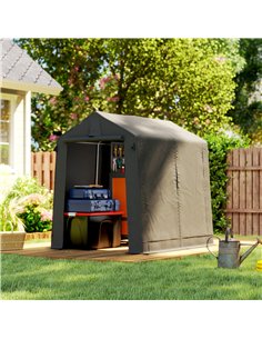 Outsunny 7.5 x 6.2 ft Outdoor Garden Storage Shed, Waterproof Bike Tent with Roll-Up Zipper Door and Vent, Dark Grey 2