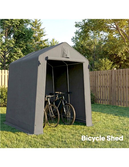 Outsunny 7.5 x 6.2 ft Outdoor Garden Storage Shed, Waterproof Bike Tent with Roll-Up Zipper Door and Vent, Dark Grey - pic 181037 | FastDaddyshop
