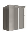Outsunny 5 x 3 ft Lean-to Garden Shed, Outdoor Storage Shed with Lockable Door and Vents, Light Grey