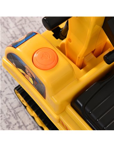 HOMCOM 3+ Kids Ride On Digger Excavator Toy, Yellow
