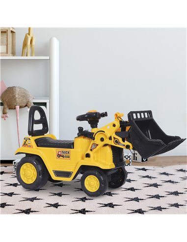 HOMCOM 3+ Kids 3 in 1 Ride On Toy Bulldozer, Yellow