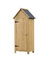 Outsunny Wooden Garden Storage Shed with 3 Shelves, Outdoor Tool Storage Cabinet with Tilt Roof and Lockable Door, 77.5 x 54.2 x