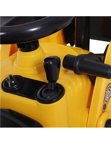 HOMCOM NO POWER 3 in 1 Ride On Toy Bulldozer Digger Tractor Pulling Cart Pretend Play Construction Truck