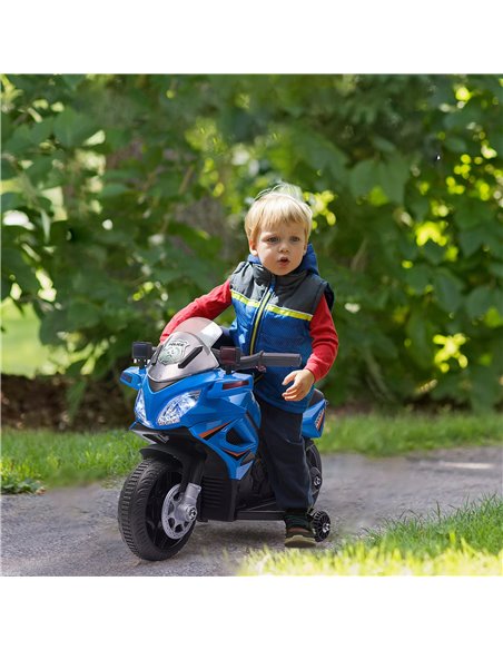 HOMCOM 18m+ Kids 6V Electric Police Motorcycle with Lights, Horn, Realistic Sound, Blue - pic 18117 | FastDaddyshop