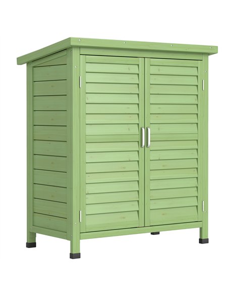 Outsunny Garden Shed Wooden Garden Storage Shed 2 Door Unit Solid Fir Wood Garage Tool Organisation Cabinet, 87L x 46.5W x 96.5H - pic 181175 | FastDaddyshop