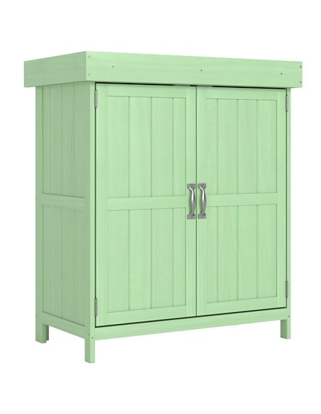 Outsunny Small Shed, Wooden Garden Shed with Openable Hinged Roof and Removable Shelf, 74 x 43 x 88 cm, Light Green - pic 181184 | FastDaddyshop