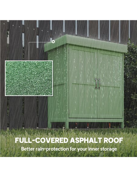 Outsunny Small Shed, Wooden Garden Shed with Openable Hinged Roof and Removable Shelf, 74 x 43 x 88 cm, Light Green - pic 181190 | FastDaddyshop