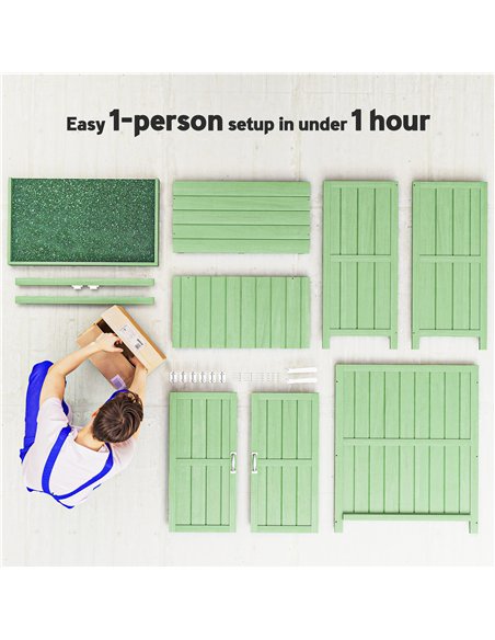 Outsunny Small Shed, Wooden Garden Shed with Openable Hinged Roof and Removable Shelf, 74 x 43 x 88 cm, Light Green - pic 181191 | FastDaddyshop