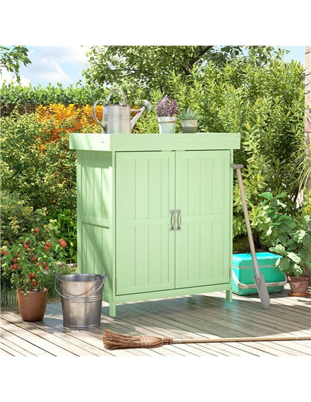 Outsunny Small Shed, Wooden Garden Shed with Openable Hinged Roof and Removable Shelf, 74 x 43 x 88 cm, Light Green - pic 181192 | FastDaddyshop