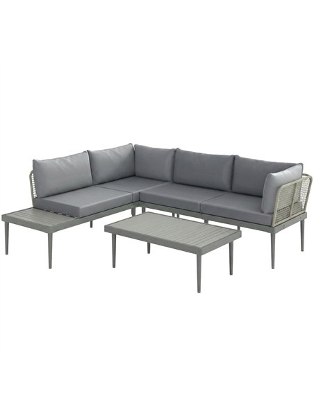 Outsunny Thee-Piece 'L' Rattan Sofa Set - Grey - pic 181202 | FastDaddyshop