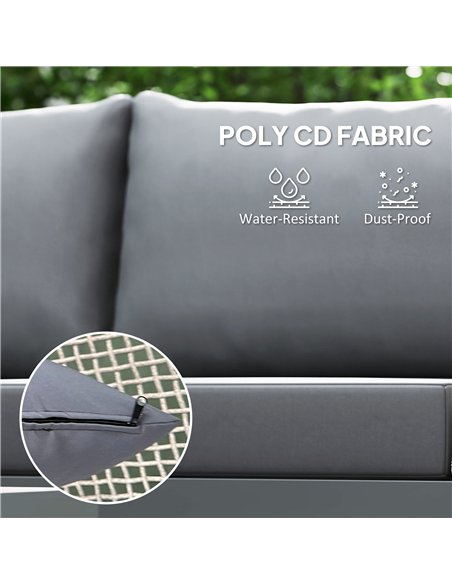Outsunny Thee-Piece 'L' Rattan Sofa Set - Grey - pic 181207 | FastDaddyshop