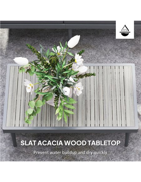 Outsunny Thee-Piece 'L' Rattan Sofa Set - Grey - pic 181209 | FastDaddyshop
