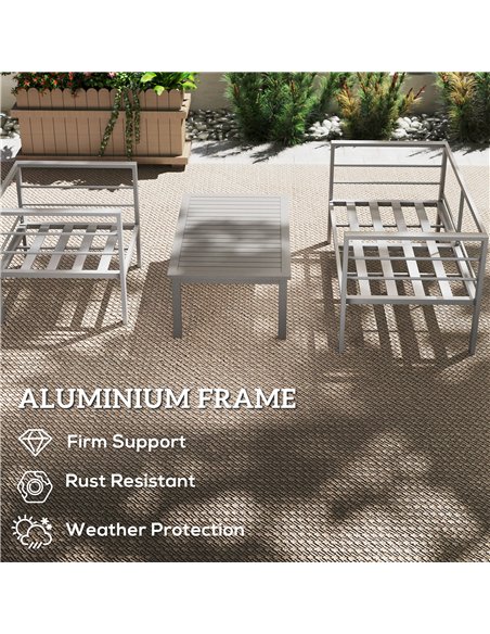 Outsunny 4 Piece Garden Furniture Set, 4 Seater Aluminium Garden Sofa Set with 2 Armchairs, Loveseat, Coffee Table and Cushions, - pic 181214 | FastDaddyshop