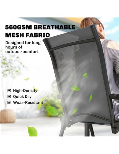 Outsunny 5 Pieces Outdoor Dining Set, Garden Dining Set for 4 with Square Table and Folding Chairs, Grey
