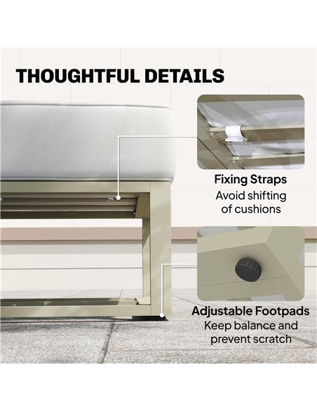 Outsunny Garden Daybed, 6 Piece Outdoor Sectional Sofa Set, Aluminium Patio Conversation Furniture Set with Coffee Table - pic 181308 | FastDaddyshop