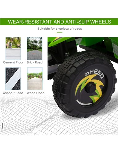HOMCOM 18m+ Kids 6V Electric Ride on Car ATV Toy, Quad Bike with Forward Reverse, Green