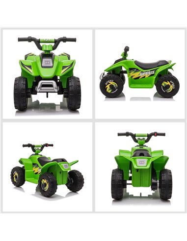 HOMCOM 18m+ Kids 6V Electric Ride on Car ATV Toy, Quad Bike with Forward Reverse, Green