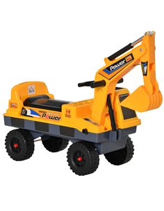HOMCOM 2+ Kids Excavator with Detachable Digging Bucket and Music, Yellow