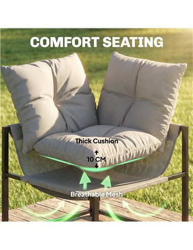 Outsunny 4 Piece Garden Furniture Set with Thick Cushions and Coffee Table, Patio Conversation Set for Porch, Balcony, Deck, Gre