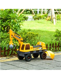 HOMCOM 2+ Kids Excavator with Detachable Digging Bucket and Music, Yellow 2