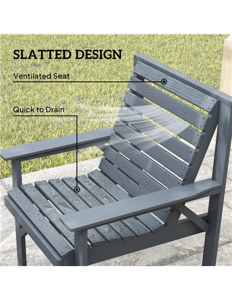 Outsunny 4 Piece Wooden Garden Furniture Set, Outdoor Garden Sofa Set with 2 Armchairs, Loveseat and Coffee Table, Grey - pic 181379 | FastDaddyshop