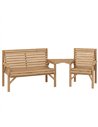 Outsunny Wooden Garden Furniture Set , 1 Chair, 1 Bench and Detachable Table, Natural Wood Finish