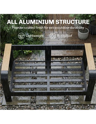 Outsunny 4 Seater Aluminium Garden Furniture Set with Olefin Cushions, Garden Sofa Set, Beige