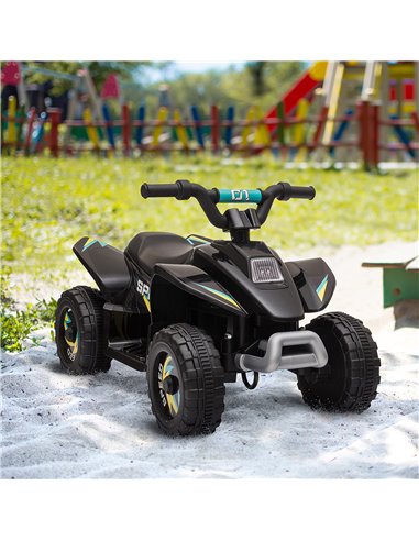 HOMCOM 18m+ Kids 6V Electric Ride on Car ATV Toy, Quad Bike with Forward Reverse, Black