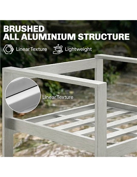 Outsunny 4 Seater Garden Furniture Set, Extra Wide Deep Garden Sofa Set with Olefin Cushions, Brushed Aluminium Frame, Dark Grey - pic 181450 | FastDaddyshop