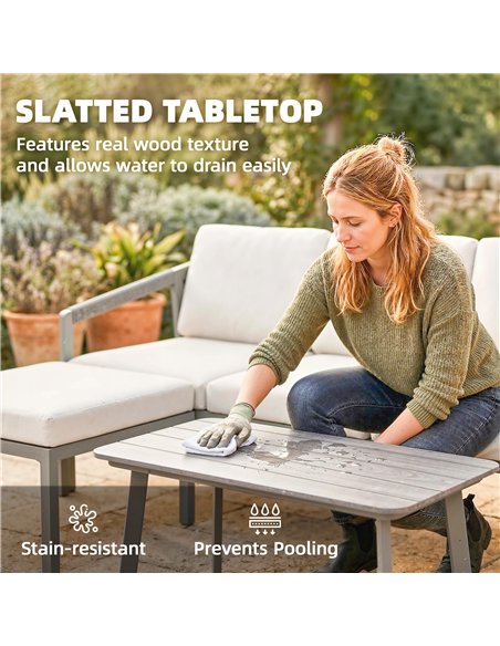 Outsunny 3 Piece Garden Dining Set, Outdoor Patio Furniture with 3 Seater Sofa, Footstool, Coffee Table and Cuhsions - pic 181459 | FastDaddyshop