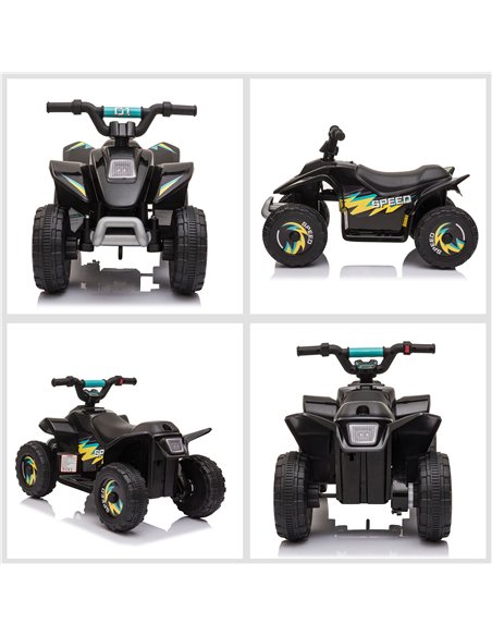 HOMCOM 18m+ Kids 6V Electric Ride on Car ATV Toy, Quad Bike with Forward Reverse, Black - pic 18150 | FastDaddyshop