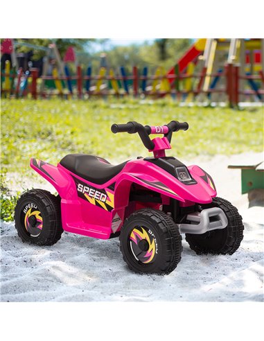 HOMCOM 3+ Kids 6V Electric Ride on Car ATV Toy, Quad Bike with Forward Reverse, Pink