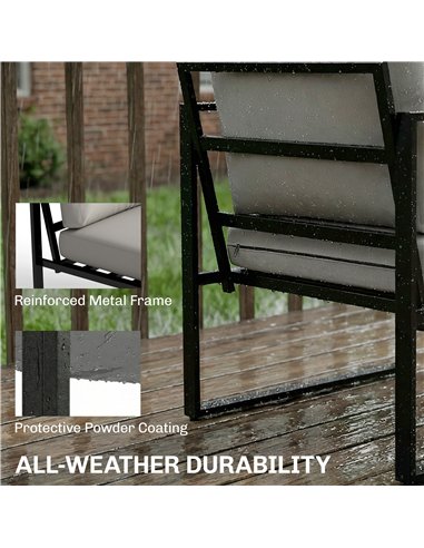 Outsunny Outdoor Garden Furniture Set, 4 Piece Patio Furniture with Slatted Table, Indoor Outdoor Balcony Patio Conservatory Set