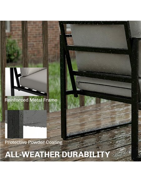 Outsunny Outdoor Garden Furniture Set, 4 Piece Patio Furniture with Slatted Table, Indoor Outdoor Balcony Patio Conservatory Set - pic 181538 | FastDaddyshop