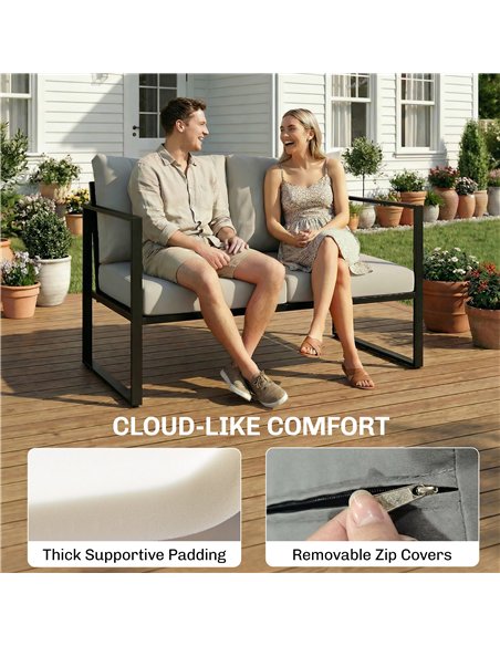 Outsunny Outdoor Garden Furniture Set, 4 Piece Patio Furniture with Slatted Table, Indoor Outdoor Balcony Patio Conservatory Set - pic 181539 | FastDaddyshop