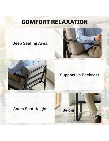 Outsunny Outdoor Garden Furniture Set, 4 Piece Patio Furniture with Slatted Table, Indoor Outdoor Balcony Patio Conservatory Set - pic 181541 | FastDaddyshop