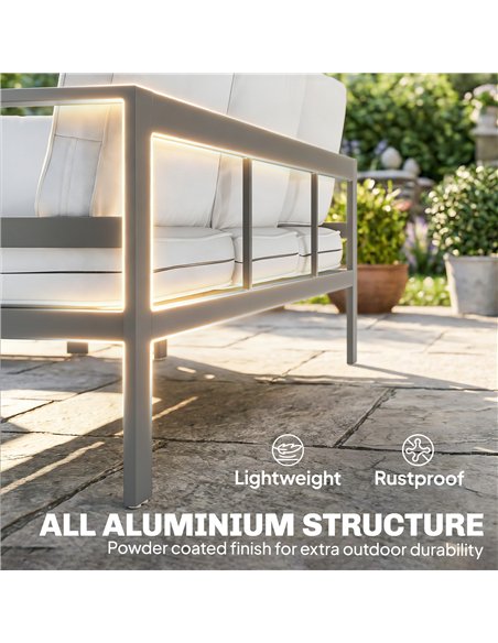 Outsunny 5 Pieces Aluminium Garden Furniture Set with Olefin Cushions, Extra Deep Outdoor Garden Sofa Set, Dark Grey - pic 181549 | FastDaddyshop