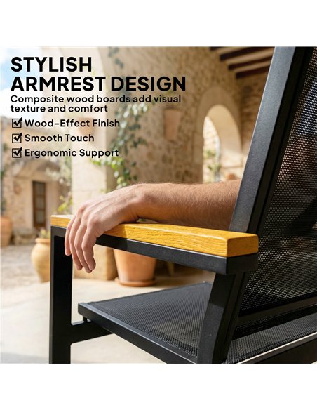 Outsunny Outdoor Sofa 4 Seater Garden Sofa Set with Loveseat 2 Chairs and Coffee Table Black - pic 181568 | FastDaddyshop