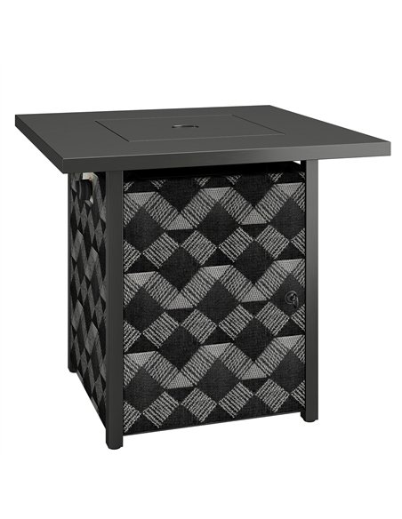 Outsunny Square Propane Gas Fire Pit Table, 12 KW Firepit with Glass Wind Guard, Lava Rocks, Gas Tank Holder - pic 181607 | FastDaddyshop