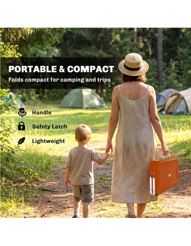 Outsunny Charcoal BBQ Grill Portable Stainless Steel Barbecue with Tilting Grate for Camping Picnic Garden Orange