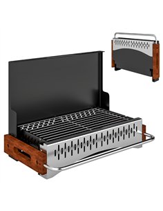 Outsunny Portable BBQ Grill, Folding Charcoal Barbecue Grill with Removable Charcoal Basin for Camping Picnic Garden Party, Blac
