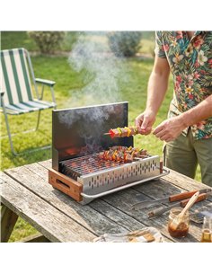 Outsunny Portable BBQ Grill, Folding Charcoal Barbecue Grill with Removable Charcoal Basin for Camping Picnic Garden Party, Blac 2