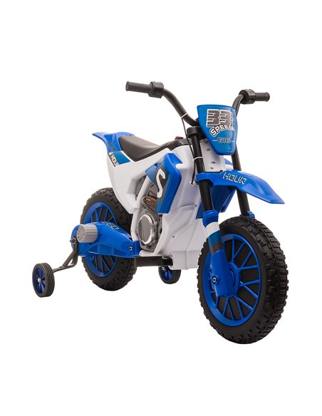 HOMCOM 3+ Kids 12V Electric Motorbike with Training Wheels, Blue - pic 18170 | FastDaddyshop